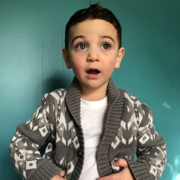 Gap Kids sweater - Size 4T, Grey and White woven - Picture 2 of 7